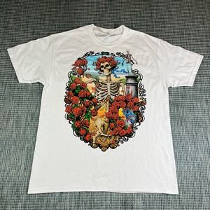 Liquid Blue White Grateful Dead Rock Band Signed P. Maguire Men’s Sz L New